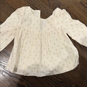 Old Navy Cream Kids Blouse with Gold Accents